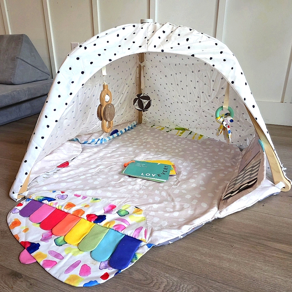 LOVEVERY The Play Gym | Play Mat, Wooden Frame, And All Accessories Included